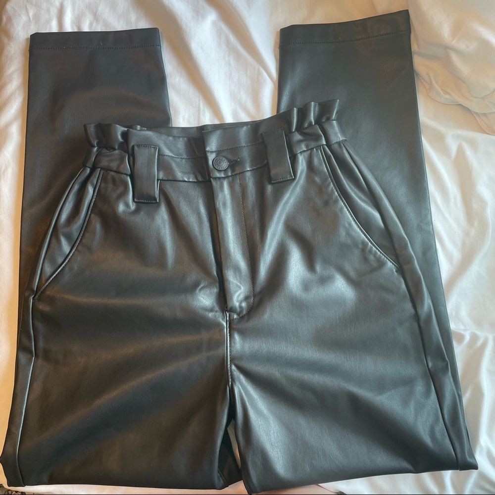 High waisted “leather” pants